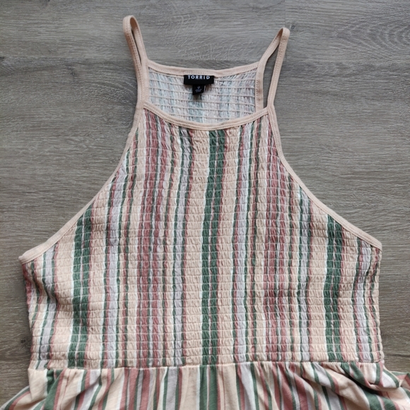 Torrid NWT Multi Stripe Jersey Stripe High Neck Baby Doll Top - Picture 6 of 13